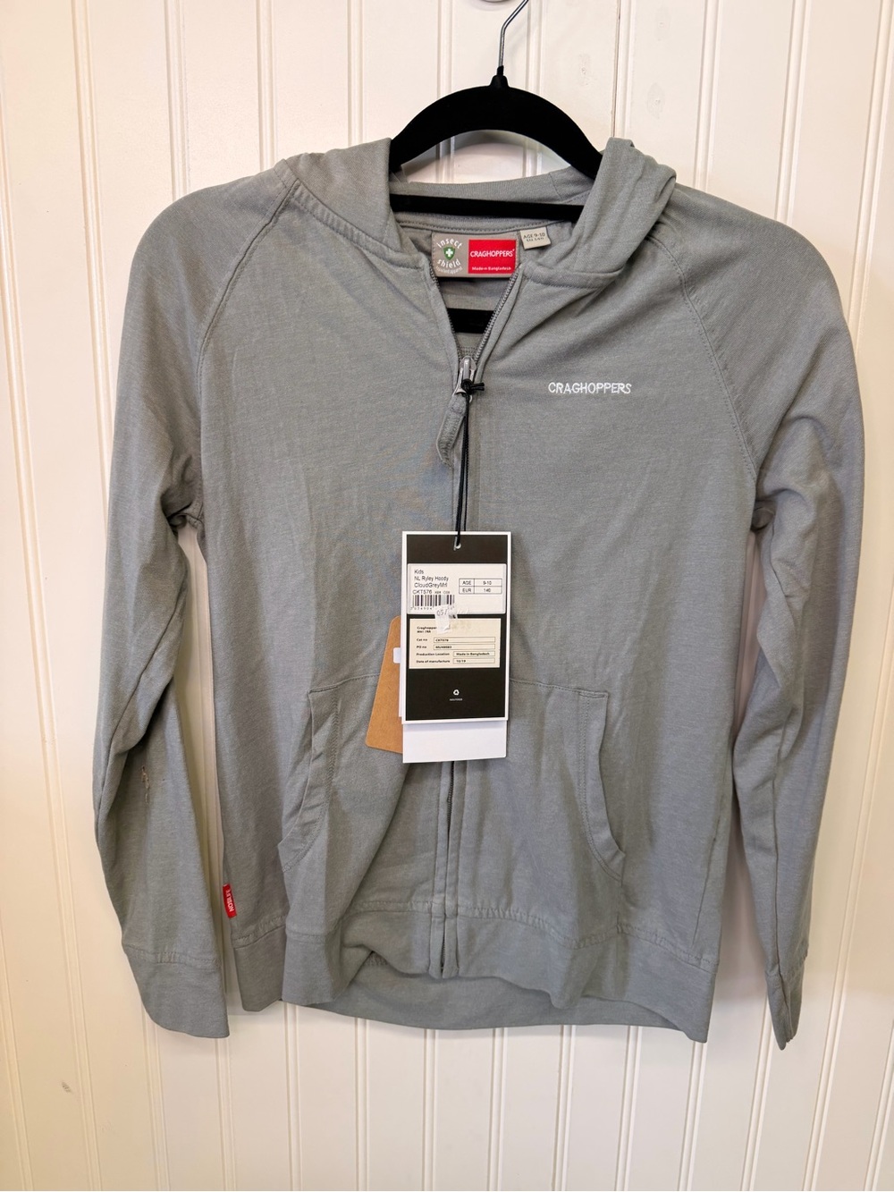 Craghoppers Kids Light Gray Hooded Zip Jacket